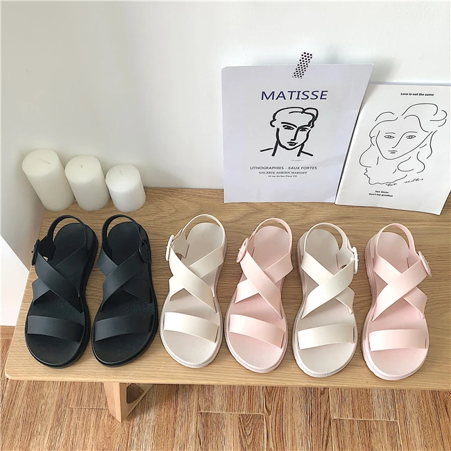 

2020 new arrival chic sandal women summer platform slides flat beach shoes casual sandles women, 3 colors