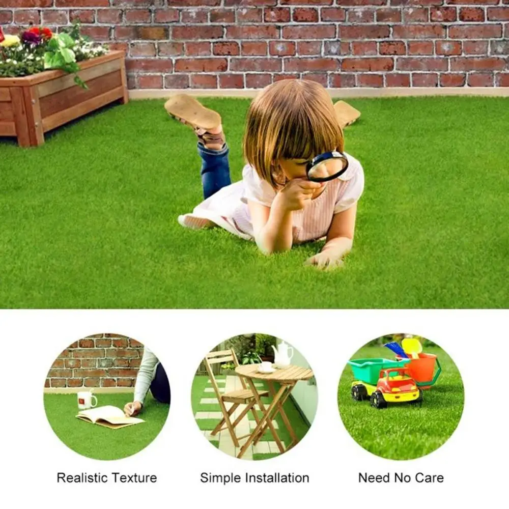 

Synthetic Mesh Lawn Outdoor Garden Landscape Ornament Home Decor Grass Carpet for Home and Garden Artificial Grass Mat Turf, Real green or customized