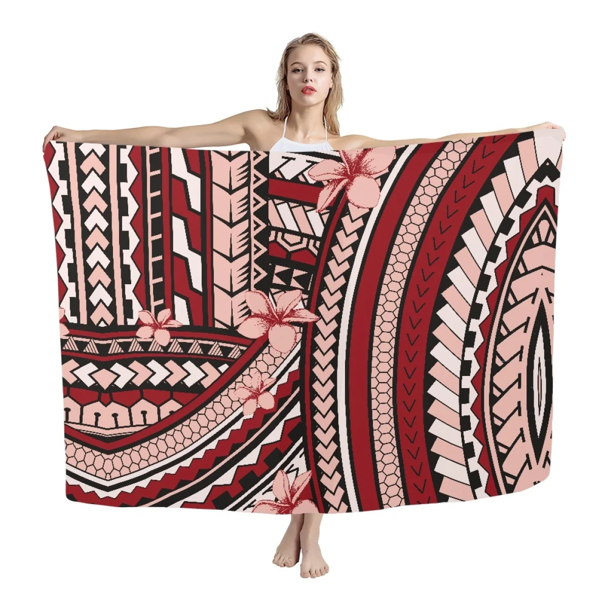 New Arrival Floral Printed Beach Sarong Scarf Beach Dress Beach Swimsuit Wrap Cover-Up Pareo Polynesian Island Sarong Wholesale