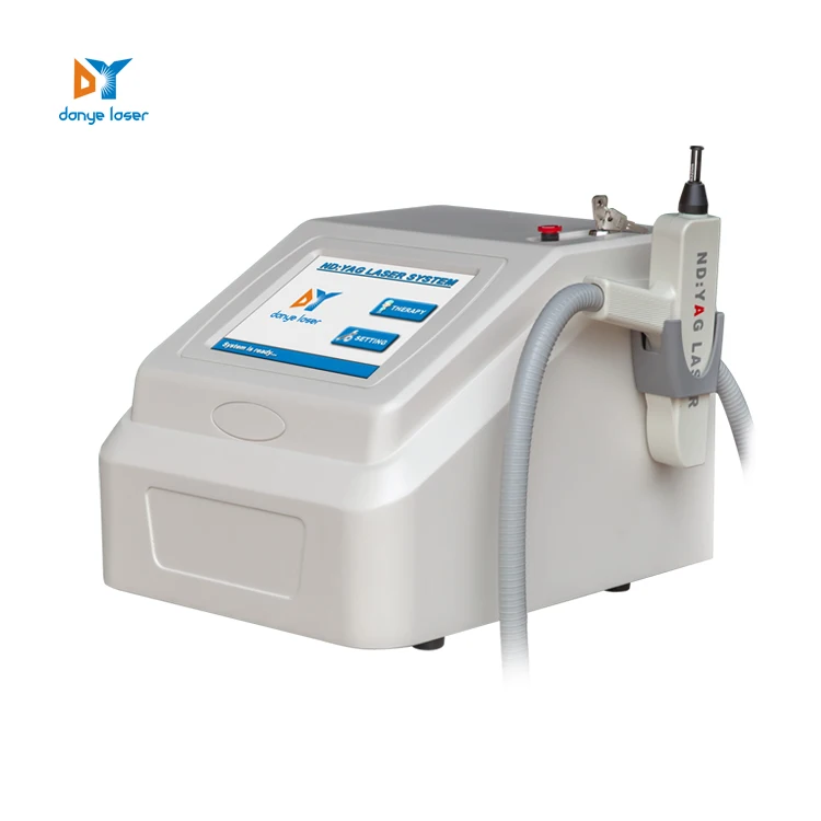 

Beauty equipment q-switch laser for tattoo removal acne removal machine 1064 nm nd yag laser, White