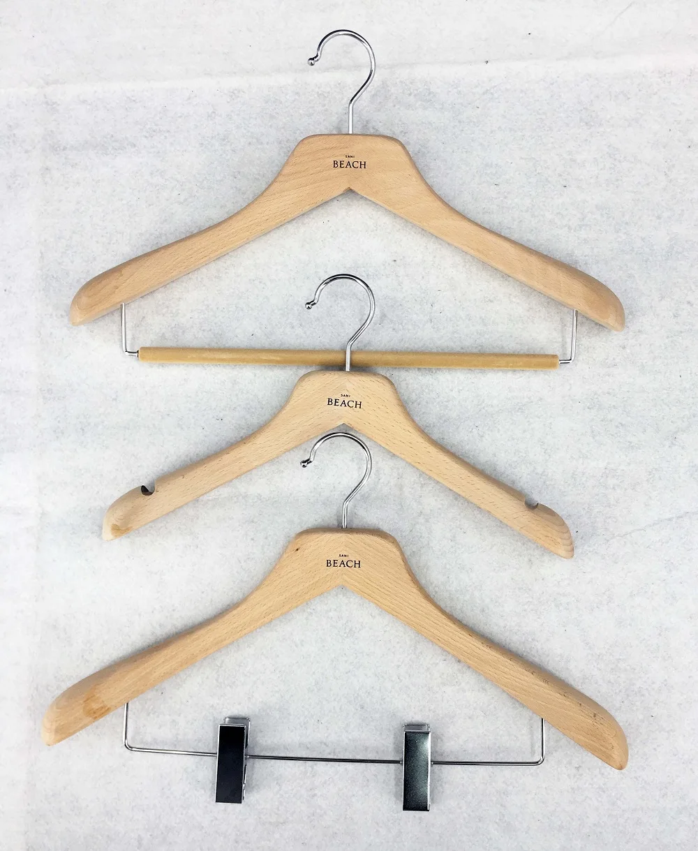 

Wholesale luxury customised wide wood kids suit pants coat cloth wooden hanger
