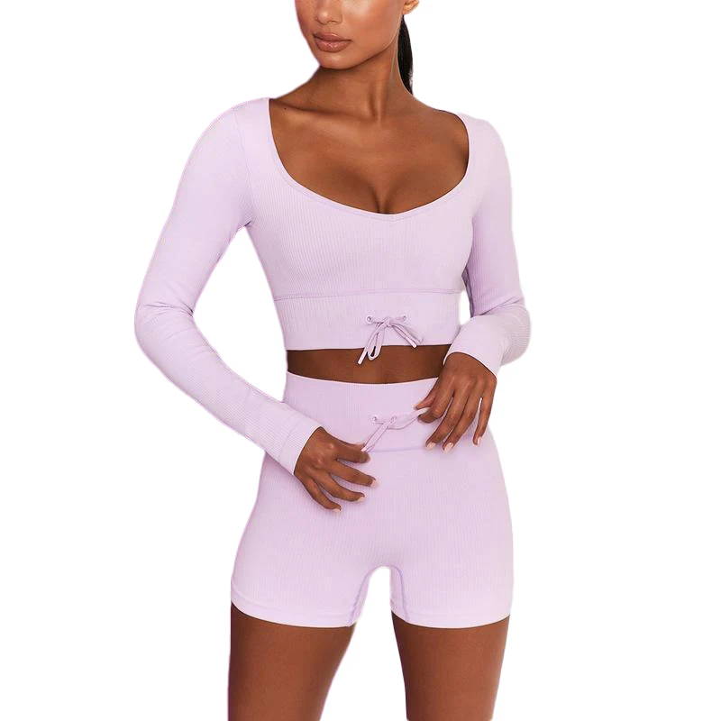

Yoga Wear Sport Clothing Set Sexy Tracksuit Hollow Sport Suit Push Up Private Label Yoga Sets, Picture shows