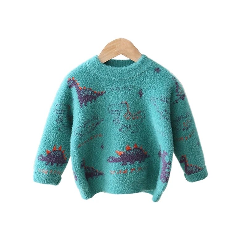 

Winter round neck knitted long sleeve pullover children 's sweater Warm children's sweater of the boy
