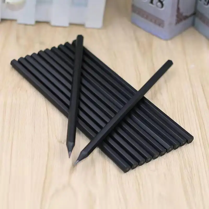 
Premium Quality 7 Inch Round Hexagonal Shape Custom Logo HB Wood Black Pencil 
