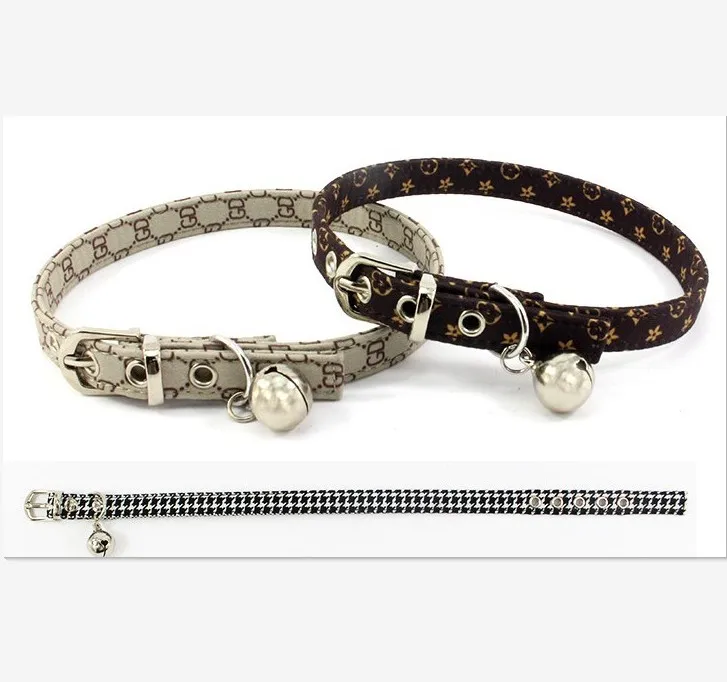 

Classic luxury brand design cute pet cat dog collar with bell
