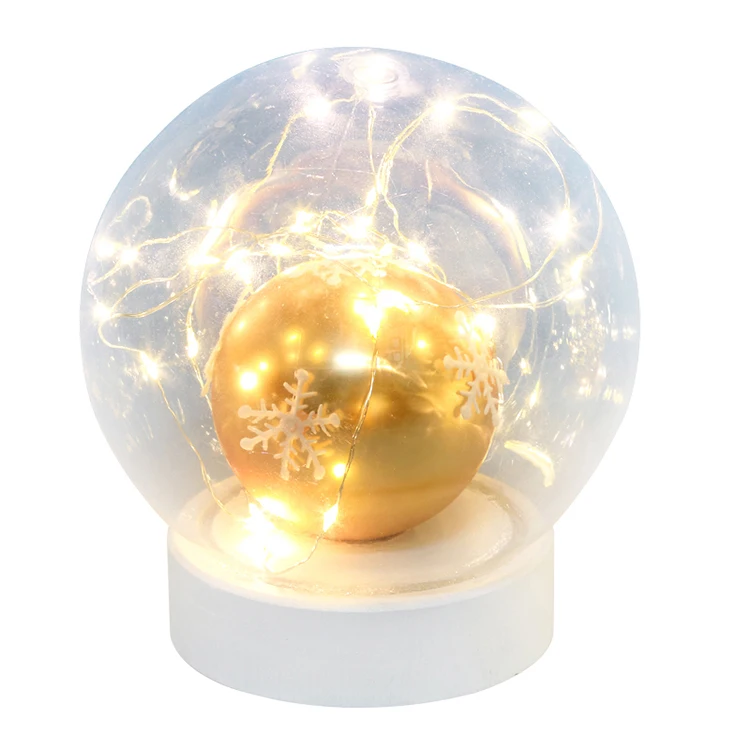 Battery Operated Creative Christmas Decoration Plastic Ball Night Light