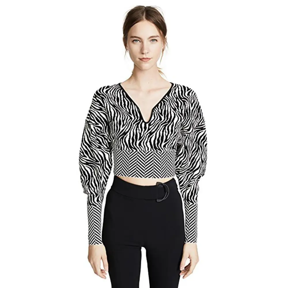 

Pullover girls 20-30 Long Sleeve Winter Striped Knit Women crop top Sweater Design For ladies, Customized color
