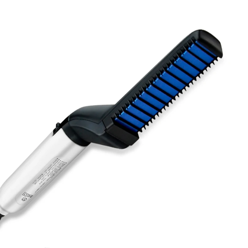 

Men Hair Personal Care Fluffy Hair Styling Brush Anti Static Modelling Comb Beard Straightener Electricity, White