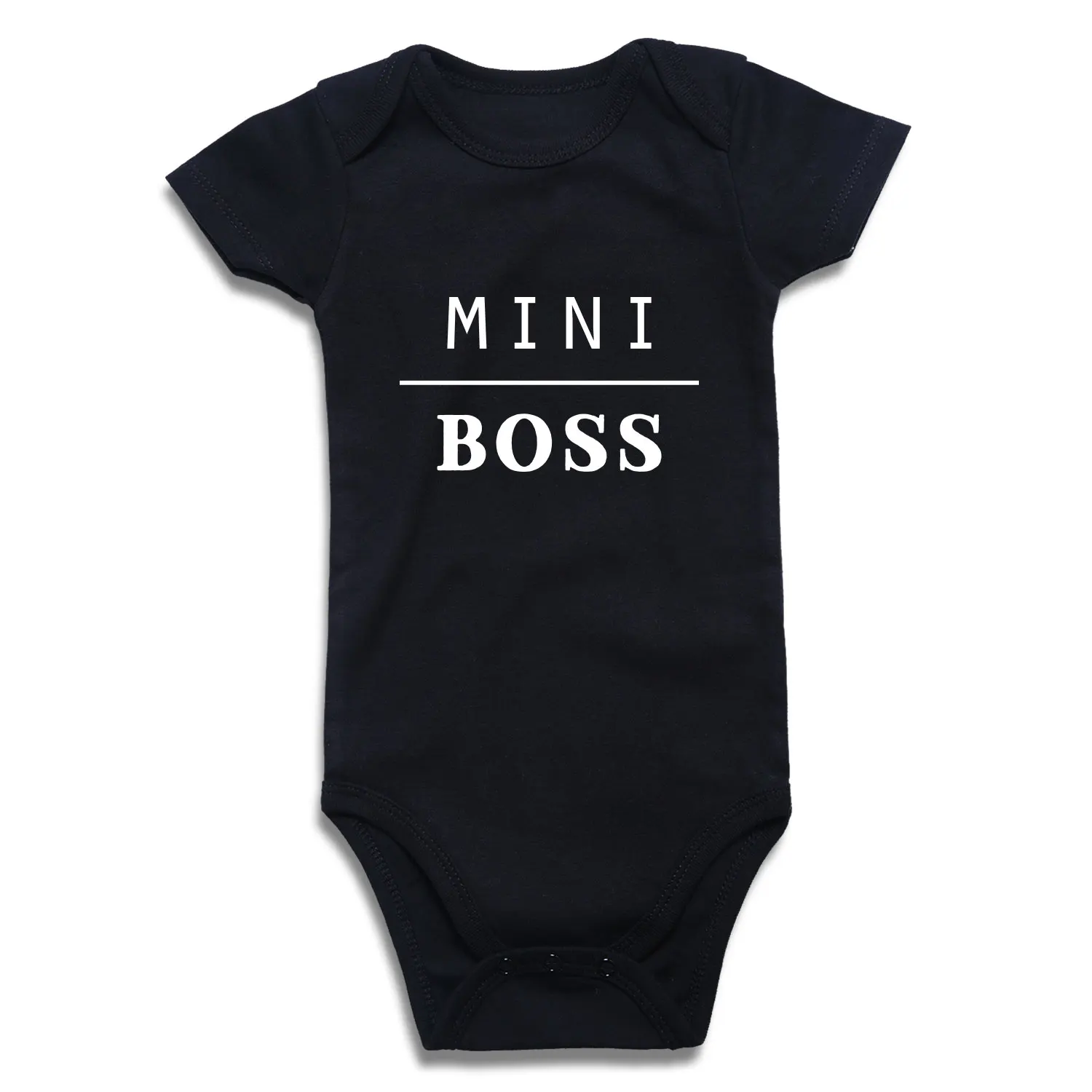 

2021 Custom MiniBoss 100% Organic cotton baby Clothes Newborn Unisex Summer baby onsie 100% cotton Short Sleeve Baby Bodysuit, Black,white,grey,red,navy