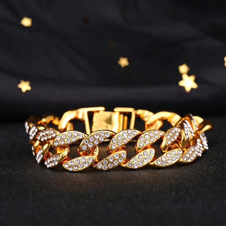 

Zhefan 2020 new fashion 18k gold plating bracelet cubic zirconia men jewelry