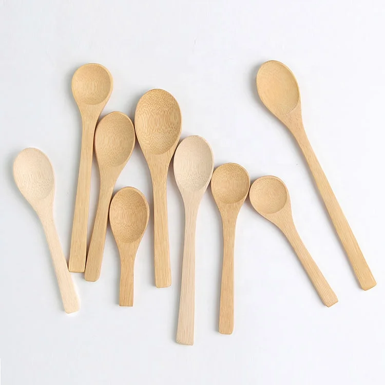 

free logo engraving disposable small bamboo wooden spoons for honey, coffee, coconut oil