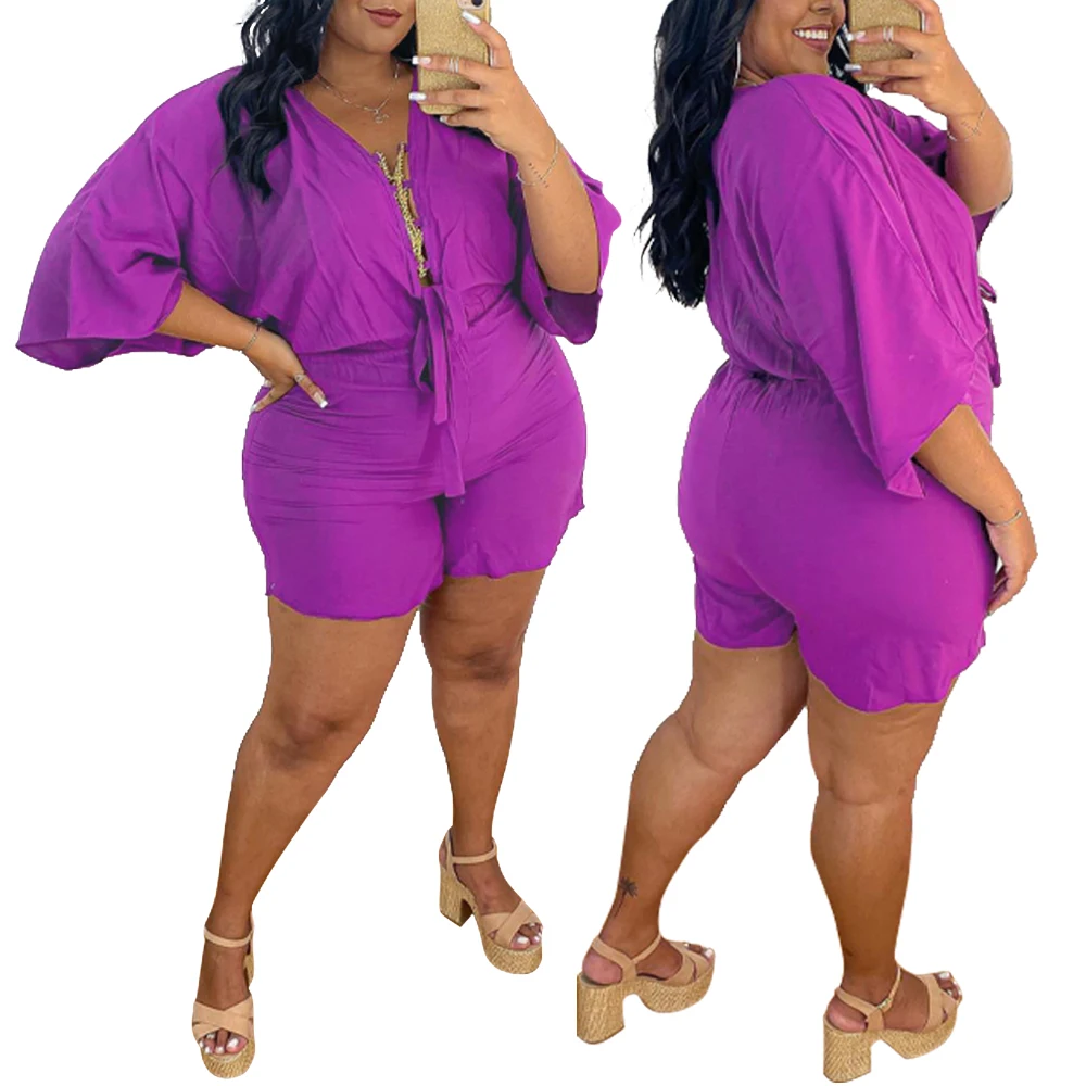 

Tracksuit Sexy Jogger Outfits Summer Clothing Plues Size 2 Piece Short Sets Women, Purple