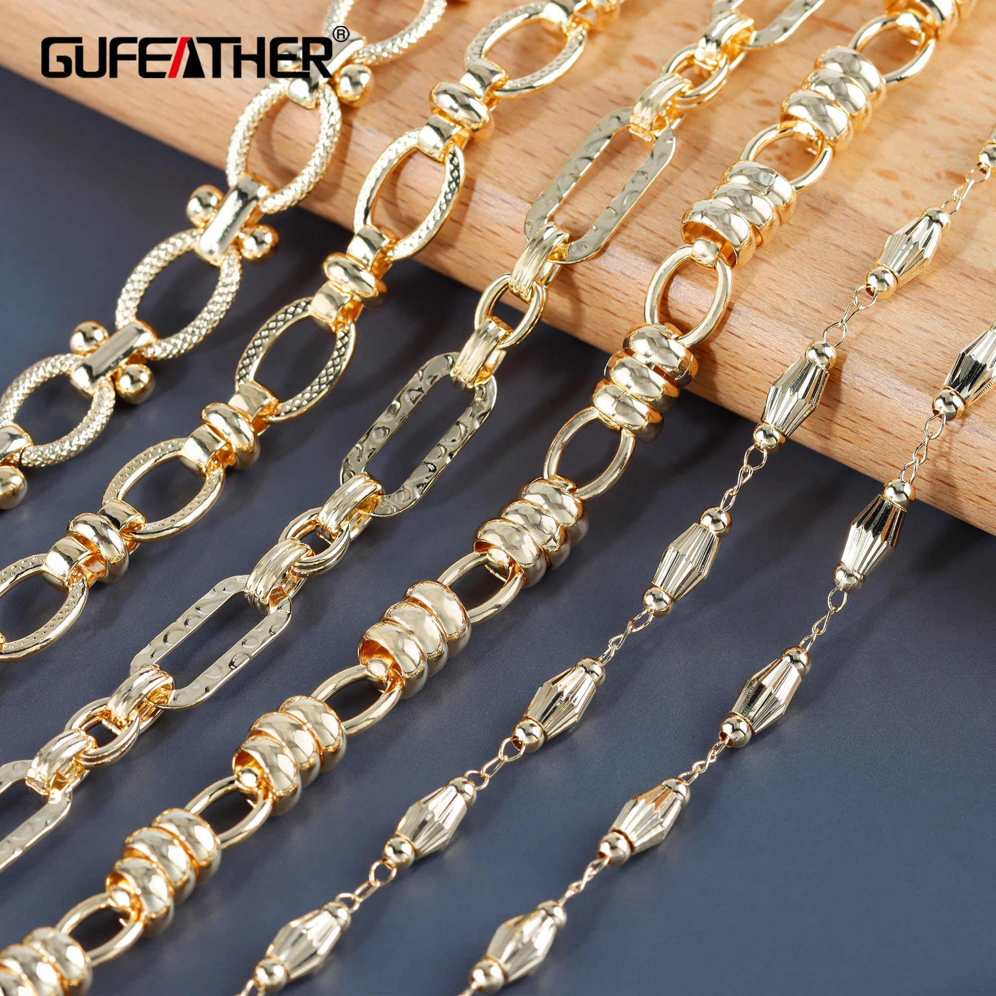 

C207 New Style 18K Gold Plated Metal Thick Necklace Chain For Women Jewelry Accessories 1m/lot