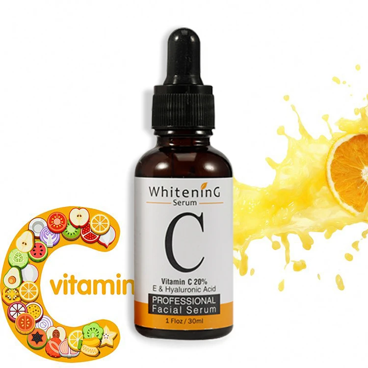 

OEM Vitamin C Whitening Face Serum Remove Dark Circles Fade Freckles Spots Melanin Anti Aging Skin Care Serum