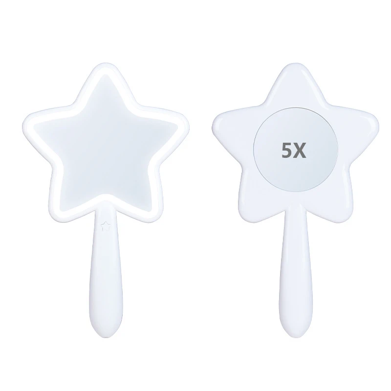 

Led Double Sided 5X Magnifier Makeup Hand Mirror With Light