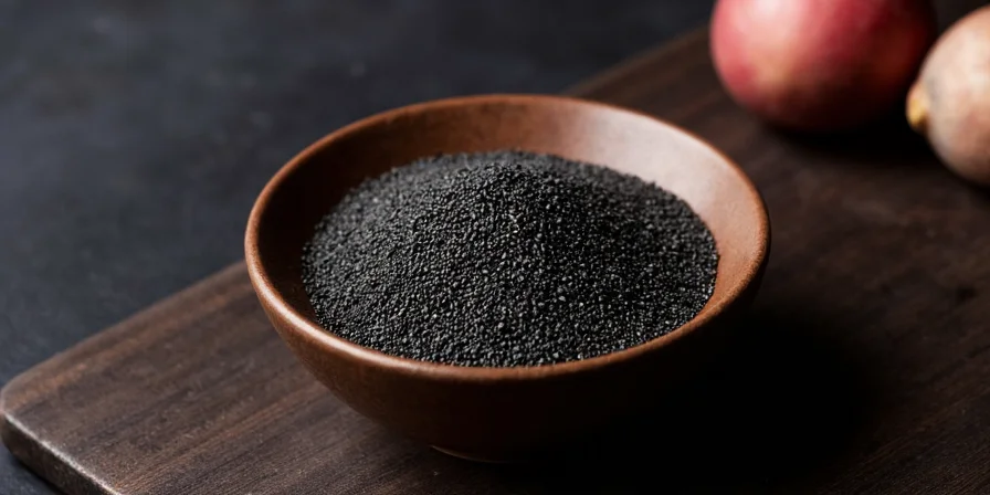 Black sesame seeds stored in glass jars