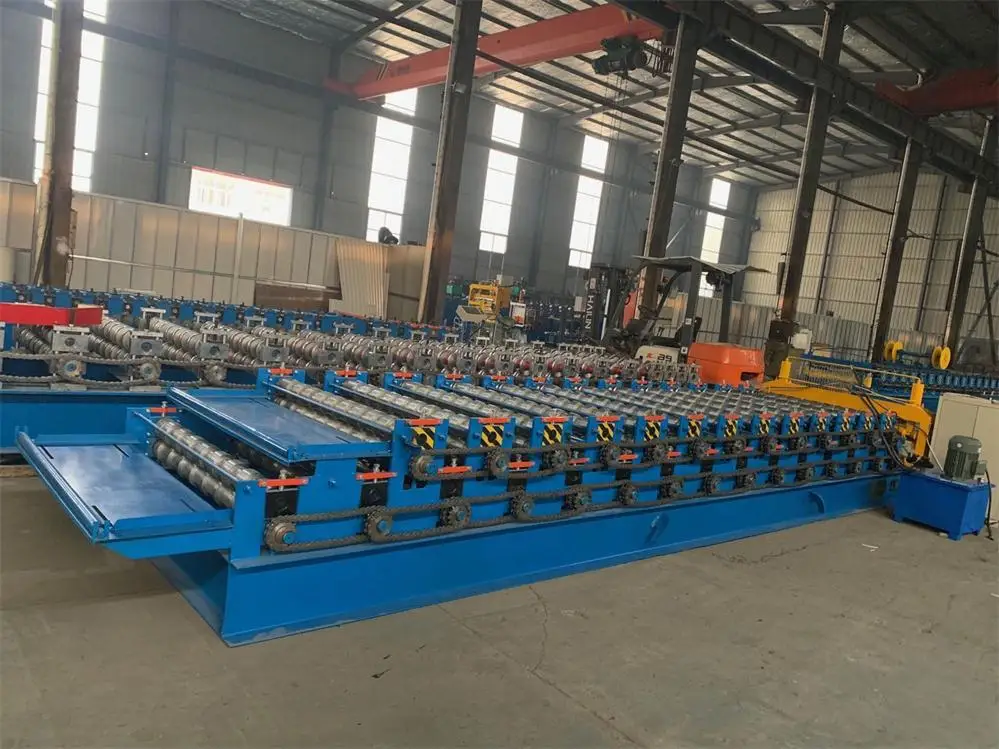 Floor tile double layer making machine Steel sheet metal roofing rolls forming machine