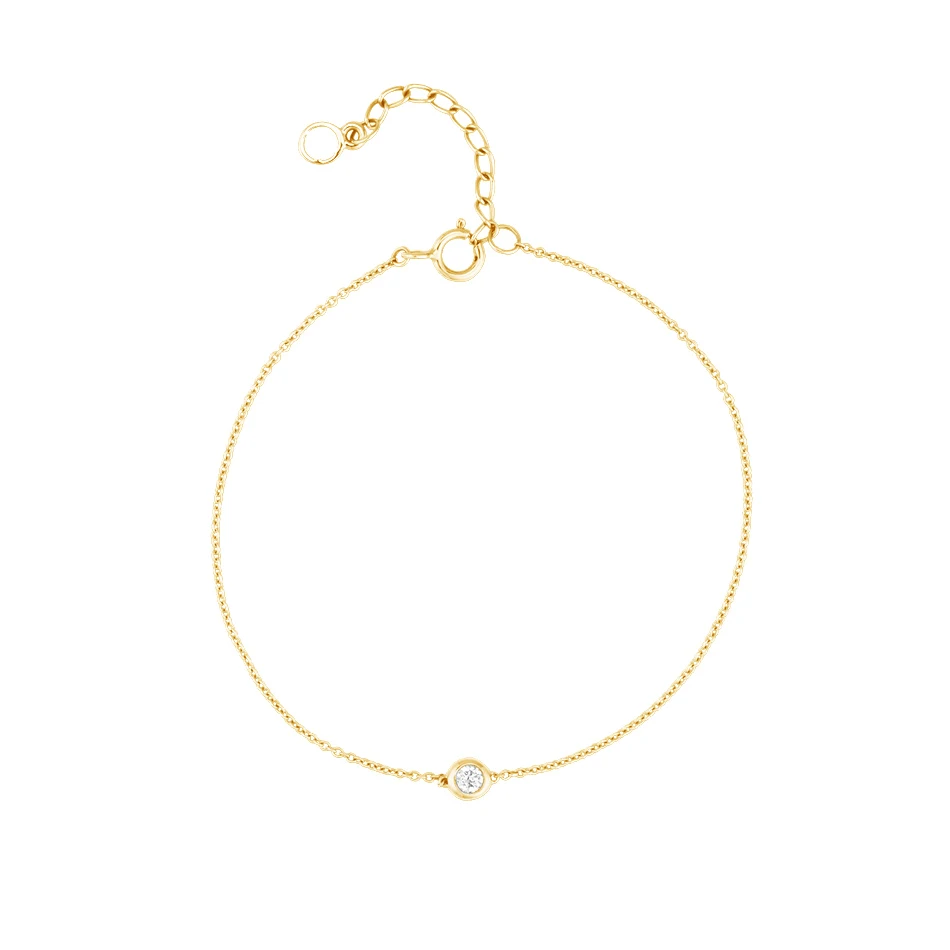 

Luxury Band Brass 18k Gold Plated Crystal Charm Bracelet For Woman Engagement, Customized color