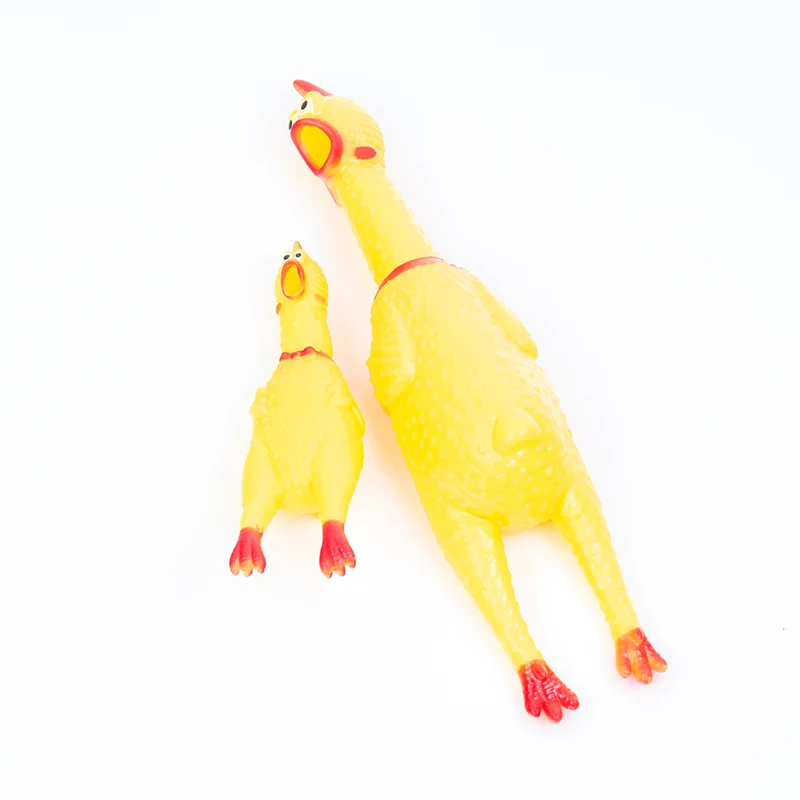 

Funny Screaming Rubber Chicken Squeeze Sound for Pets Dog Toys, As picture