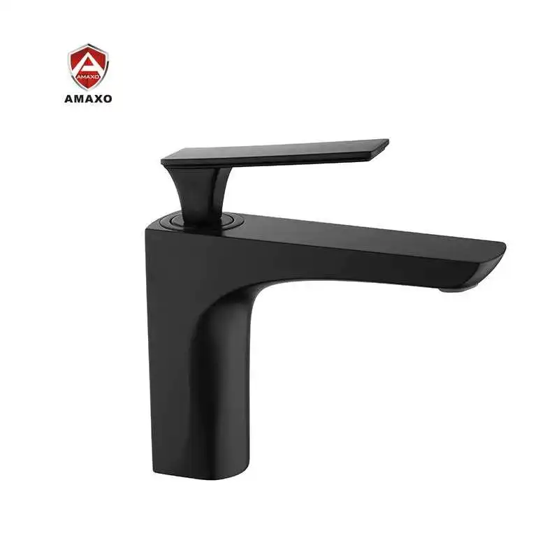 

Aida Deck Mounted Brass Hot And Cold Water Mixer Taps Black Basin Faucet For Hotel Family Bathroom