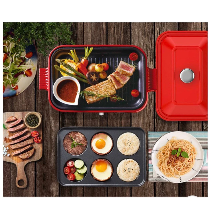 
Customized new design best selling die cast aluminum combination grill pan 