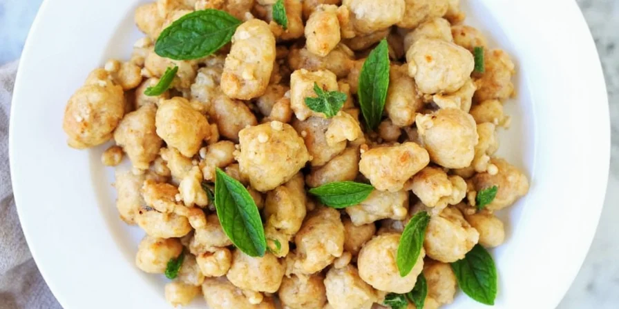 Fresh mint chicken on a plate