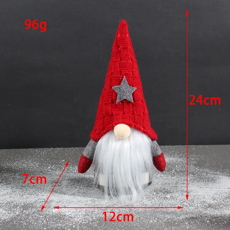 

Wholesale Christmas Faceless Old Man Toy Five-pointed Snowflakes Knitted Hat Elf Doll Decoration