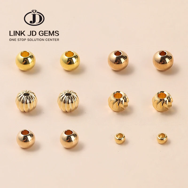 

JD Wholesale Multi Size Brass Copper Loose Spacer Beads Gold Copper Round Seed Spacer Beads For Jewelry Making Accessories