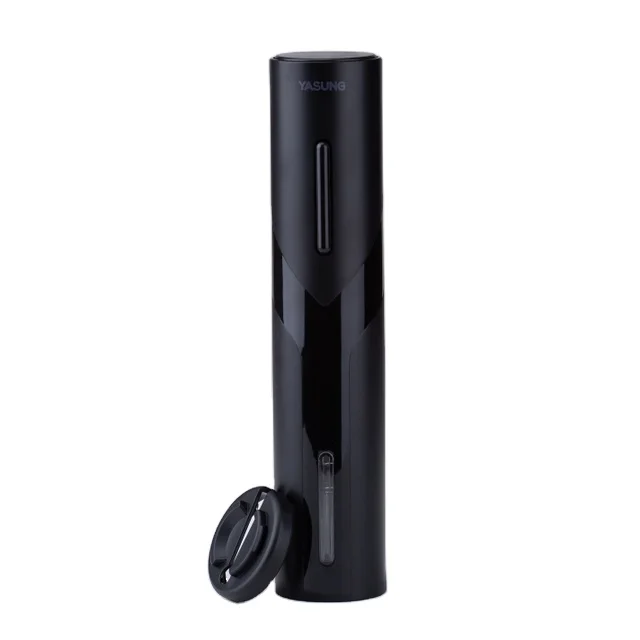 

new design dry battery operated electric wine bottle corkscrew opener with free gift accessory, Black