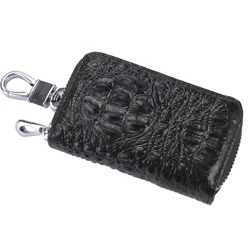 

fashion design for men short key pouch wallet Zip Around 6 Hook Key Case Car Key Holder Wallet, Black