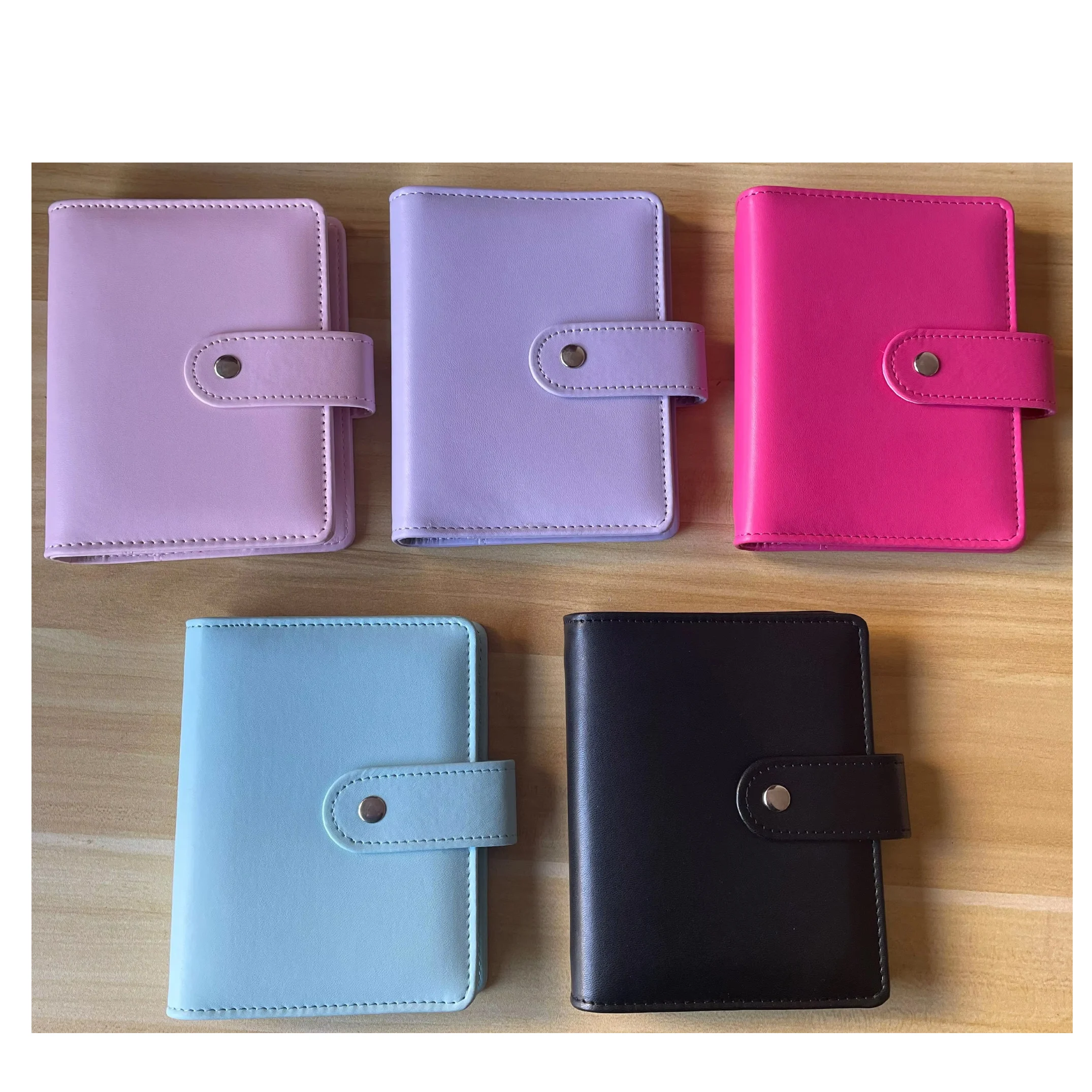 Macaron Blank Leather Money Envelope Budget Binder with Zipper Cash Envelopes Available A7 Binder Wallet