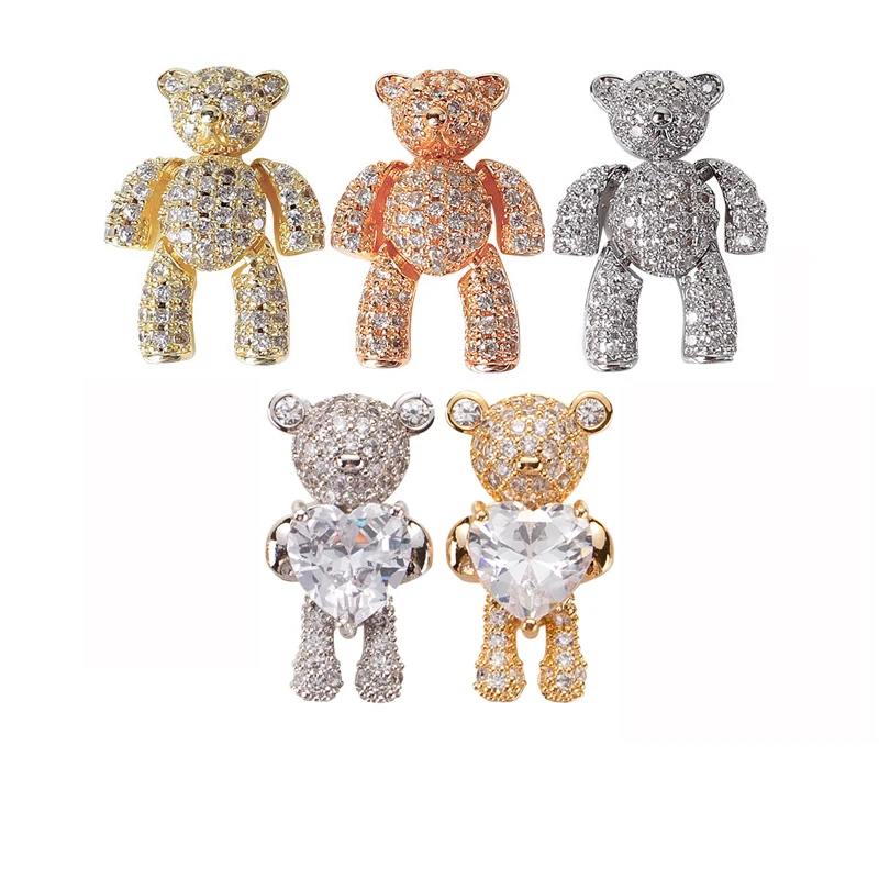 

Popular Flexible 3D Bling Rhinestone Crystal Full Diamond Bear Nail Art Charms Zircon For Nails Decoration, Custom logo brand sticker