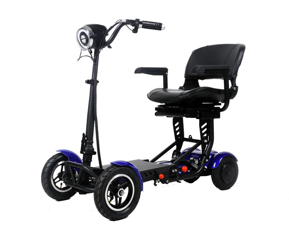 

mini dual wide light weight folding travel wheelchair electric mobility scooter adult, Open