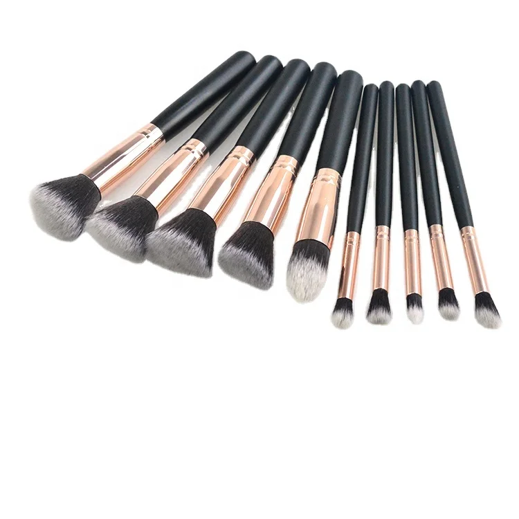 

Factory Stock customization 10 pcs synthetic kabuki brush makeup kits for girls cosmetic, Black,pearl white,pink