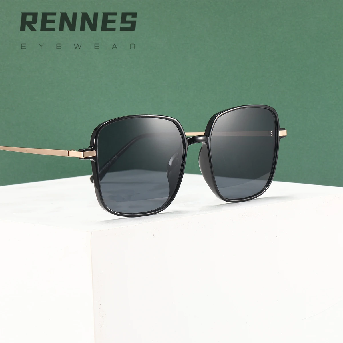 

RENNES 2021 new square frame plain glasses anti-Blue Ray anti-radiation large frame glasses men's and women's glasses frame