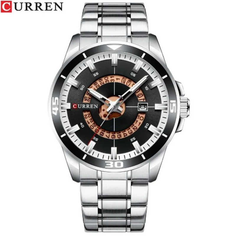 

curren 8359 Gold Steel Watch for Men Watches Quartz Date Clock Male Brand Luxury Business Watch Men Casual Style Relogio, 5 colors
