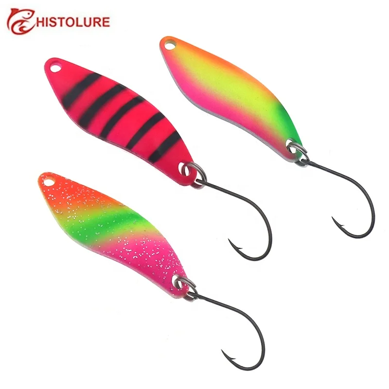 

HISTOLURE 41mm 5g Fishing Spoon Lure Single Hook Artificial Metal Hard Bait Trout S-shaped Spinner Sequins Fishing Tackle, 8 colors