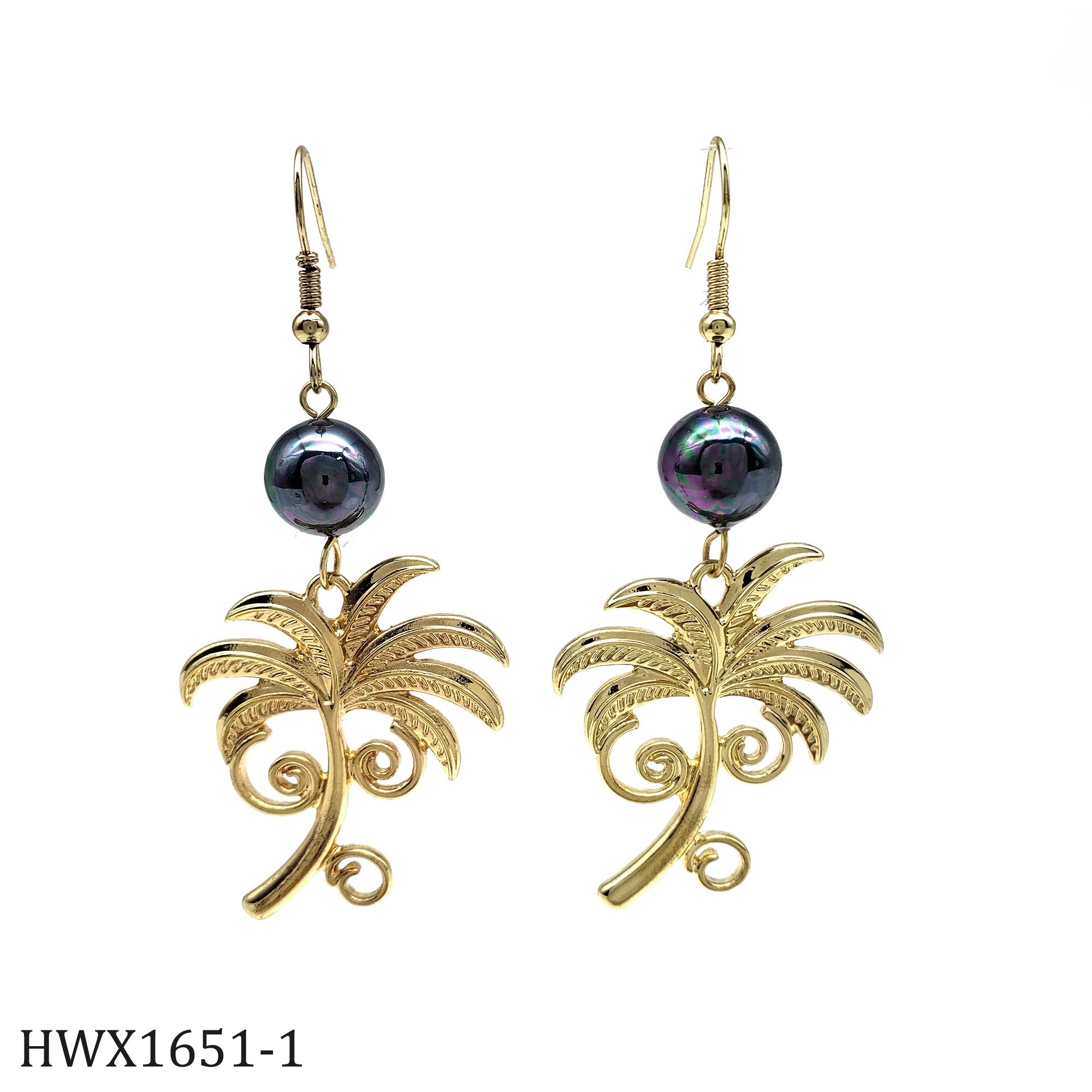 

2022 Hawaii Fashion Gold Plated Dangle Small Earrings Cute Coconut Tree Earrings For Women