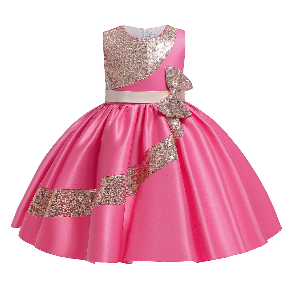 

MQATZ Children Sleeveless Bow Pregnant Kids Party Dress Girl Princess Evening Party Ball Grown, Pink,peach,red,blue,green