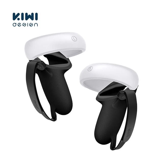 

2021 new combination,non-slip,anti-drop touch controller handle silicone full protective grip cover and ring for Oculus quest 2, Black