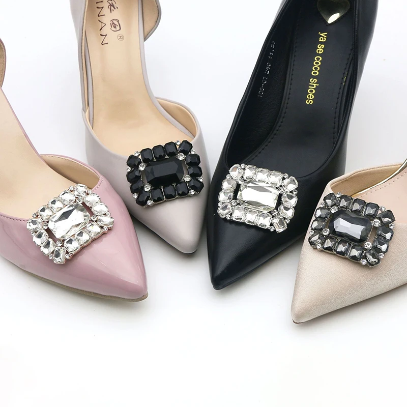

Custom Made Rhinestone Crystal Metal Shoe Buckle Shoe Clips For Women Flat Shoes