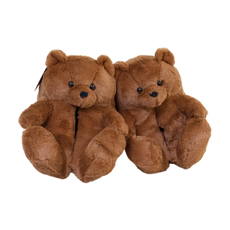 

Warm Home Plush teddy bears slippers bulk fur teddy bear slipper vendor, 7 colors to choose