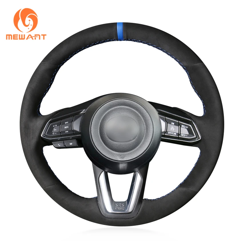 

Hand Sewing Stitching Suede Steering Wheel Cover for Mazda 3 Axela 6 Atenza CX-5 CX5 CX9 2016 2017 2018 2019