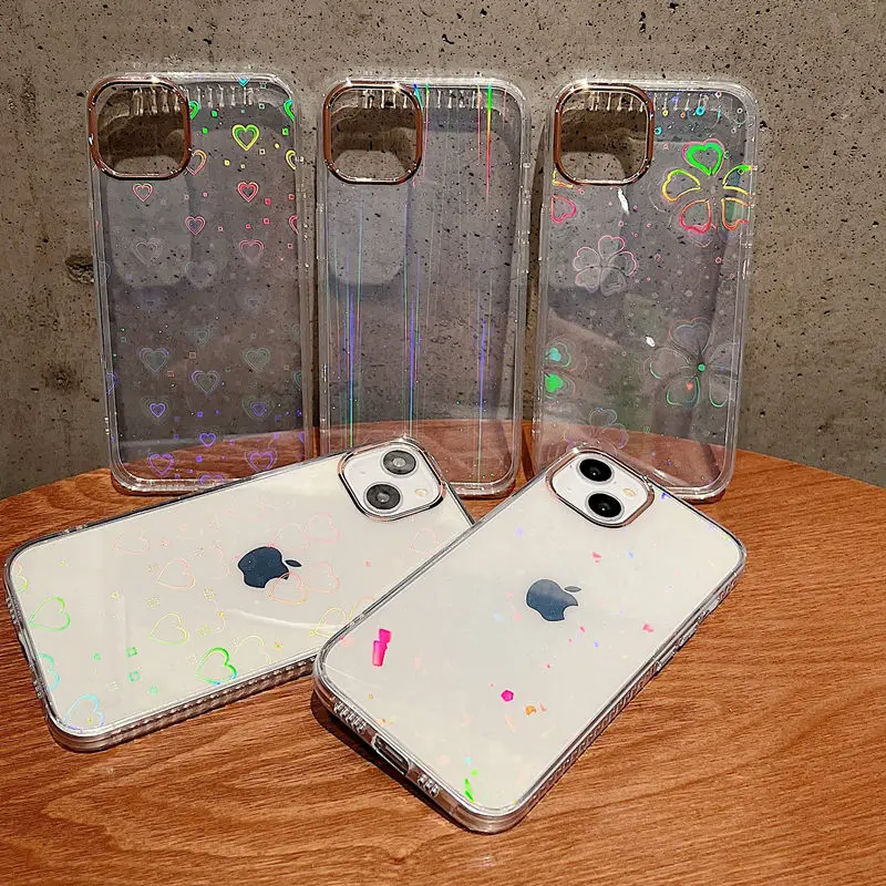 

3D Color Change Bling Bling Case Fundas For iPhone 13 Pro Max Color Changing Laser Holographic Phone Case For iPhone 13 12 Pro