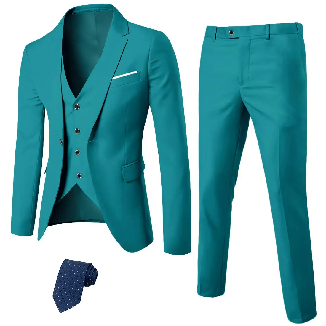 

Wholesale Custom Made Slim Fit Wedding Men's Suits Set Business Suits Groom Tuxedos Formal Suits 3Pieces