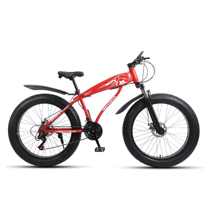 

26 inch fat tire adult bikes Top sales full suspension snow mountaion bicycle 26'' black fat tire mountain bike, Can customized