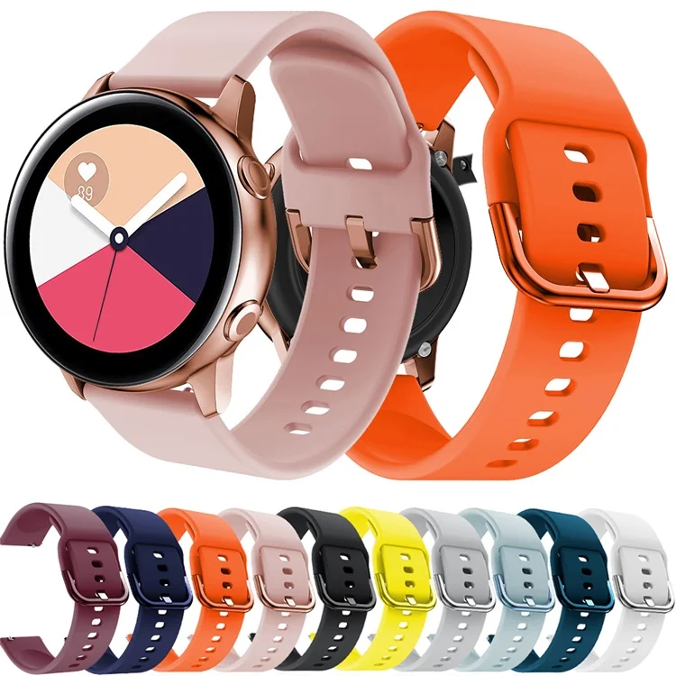 

Hot Products  Soft Rubber Silicone Watch Band Strap for Samsung Galaxy Watch Active / Active 2 with Coloured Buckle, 10colors