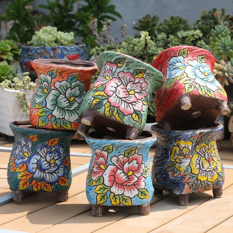 

Jingdezhen Painted Ceramic Succulent Flower Pot Wholesale, Colorful