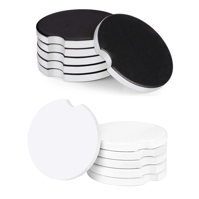 

Hot Sale Ceramic Blank Round Sublimation Car Cup Coasters With Customized Design
