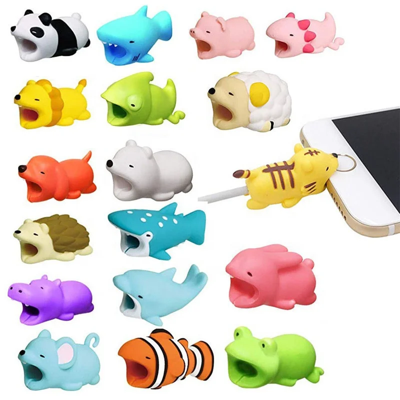 Cheap Creative Cute Cartoon Decoration USB Charging Cable Bite Saver Phone Cable Protector Animal Cable Bite Protector